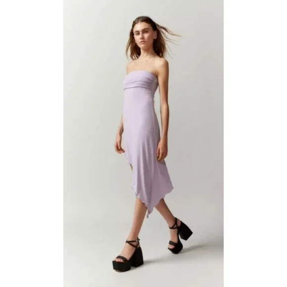 Urban Outfitters Assymetrical Strapless Dress Size S Fairy Grunge, Boho Chic - Picture 1 of 8